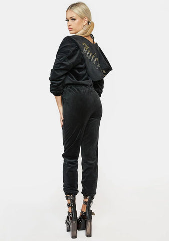 Liquorice Bling Velour Jumpsuit