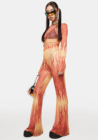 Heartbreaker Mesh Flare Pants