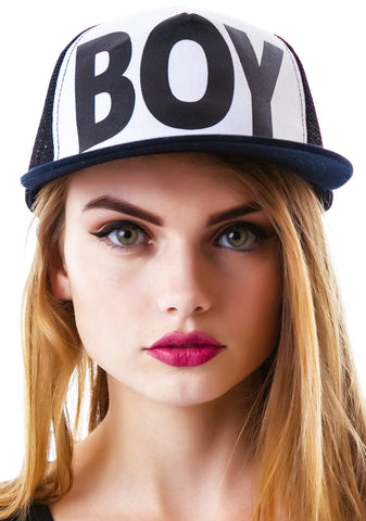 BOY Flat Bill Cotton Trucker Cap