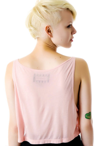 Trippy Cropped Tank Top - Light Blue