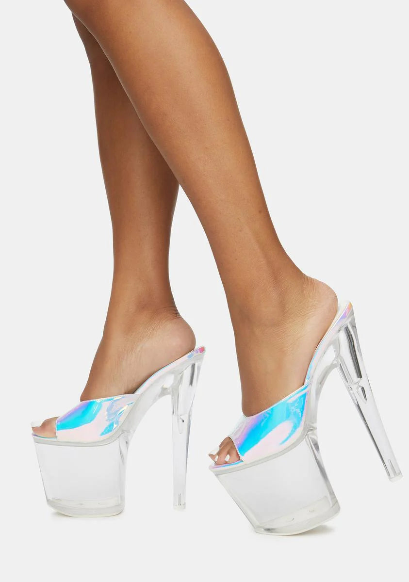 Sasha Atlantis Clear Platform Heels