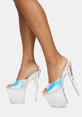 Sasha Atlantis Clear Platform Heels