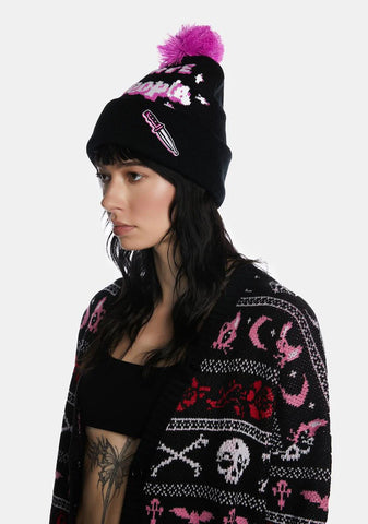 I Hate People Pom Pom Beanie