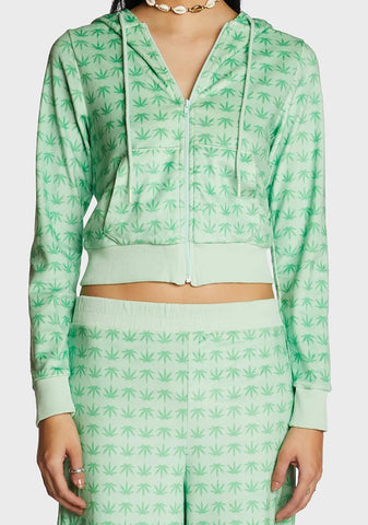 Velour Weed Hoodie