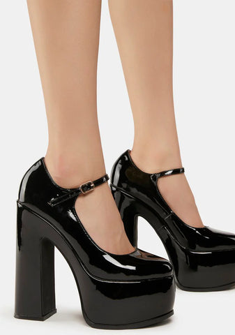 Black Tamsin Platform Heels
