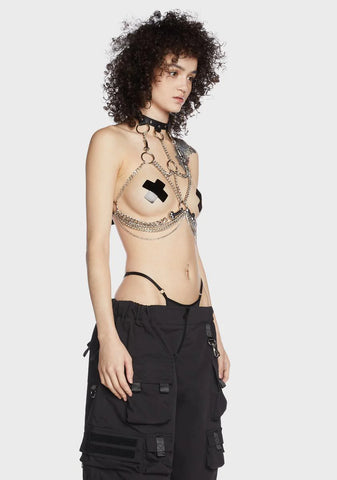 Dick Choker Chain Bra Harness