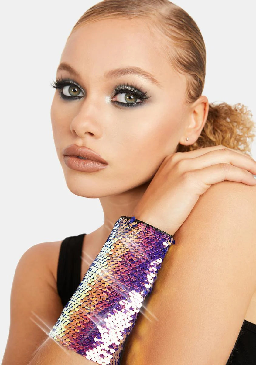 Stellar Winter Sequin Wrist Gloves