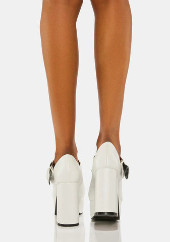 White Dream Lover Platform Heels