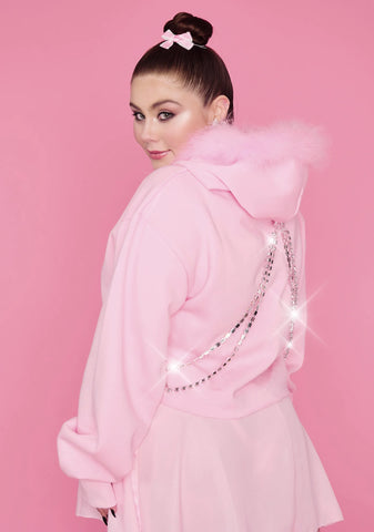 Plus Blinged N' Babied Rhinestone Hoodie