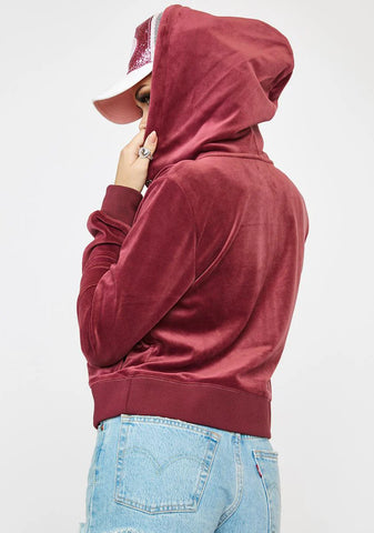 Wine Classic Velour Hoodie