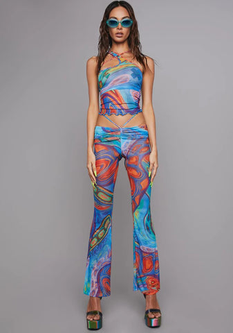 Trippy Charmer Mesh Pants Set
