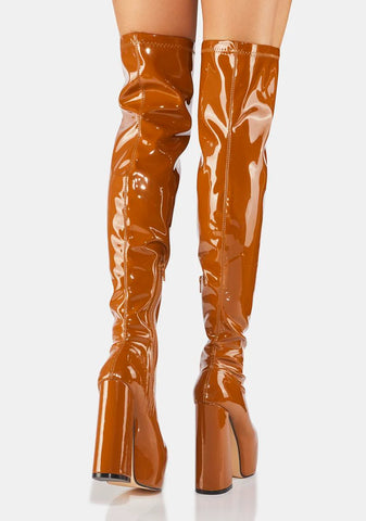 Sky Thigh High Platform Boots