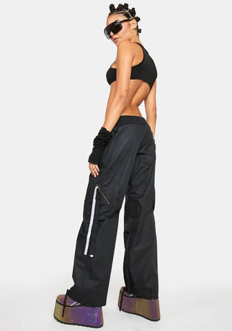 Black Circle Side Pocket Pants