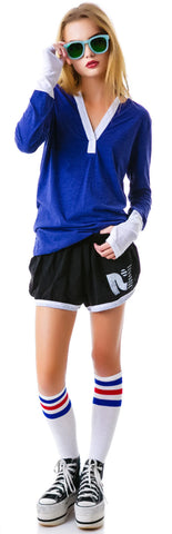 Nice To Meet You Henley Shirt - Light Blue