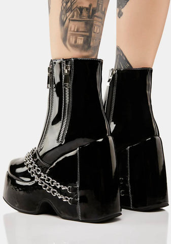 Black Amalfi Chain Boots