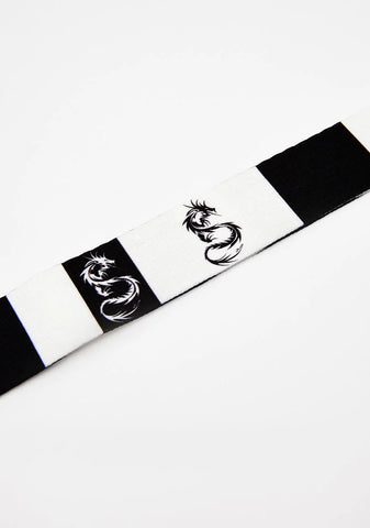 Retro Chic Dragon Checkered Belt