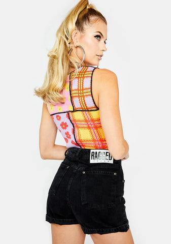 Charcoal Rave Denim Shorts