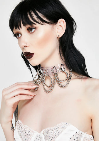 Kept Chained Up Clear Choker