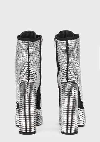 Rocco Platform Boots - Silver