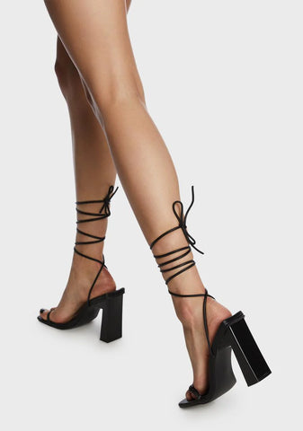 Cleo Square Toe Strappy Heels
