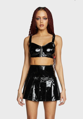 Vinyl Zip Crop Top