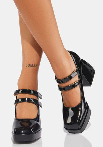 Dark You Show Off Block Heels