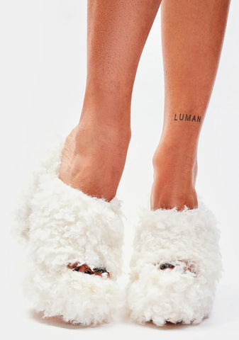 White Archie Slip On Heels