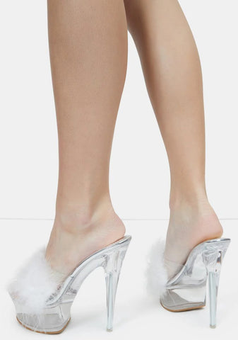 Angel With My Boo Platform Feather Heels