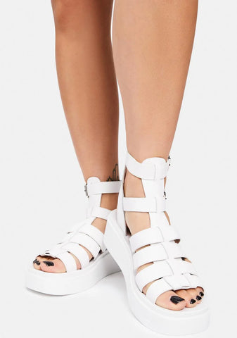 White IVO Platform Sandals