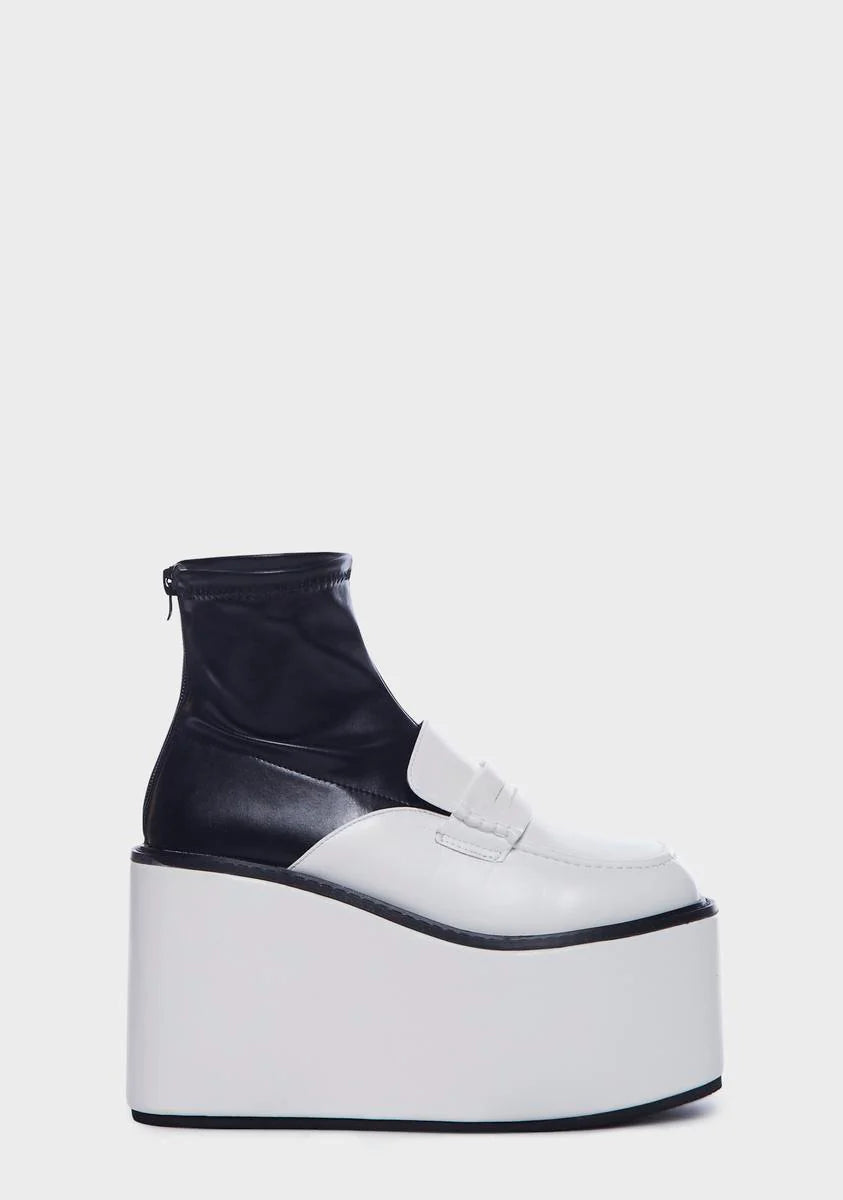 White Soniya Platform Boots