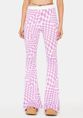Lilac Beat You To It Flare Pants