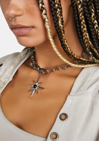 Compression Sun Roller Chain Choker Necklace