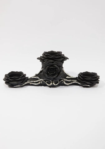 Black Rose Triple Tealight Holder