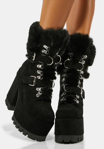 Snow More Lies Platform Boots