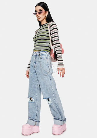 Angel Girl Wide Leg Denim Jeans