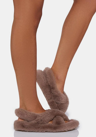 Scotch Lazy Day Faux Fur Slippers