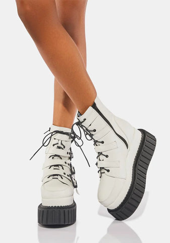 White Unstable Creeper Boots