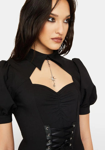 Rebel Girl Lace Up Mini Dress