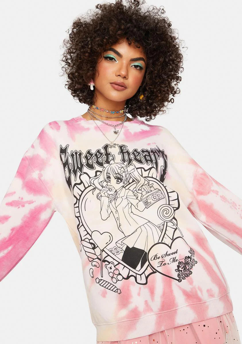 Sweet Heart Tie Dye Sweatshirt