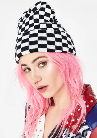 Fast Life Checkered Beanie