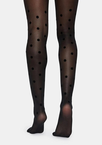 Dot Flocked Sheer Tights