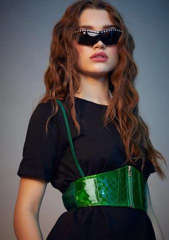 Emerald Light Chaser Holographic Underbust Corset