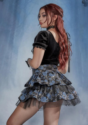 Fanged Faerie Brocade Mini Skirt