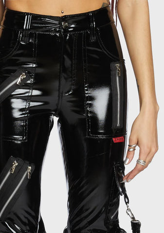 Black PVC Bondage Pants