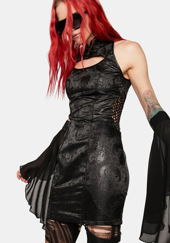 Dragon Jacquard Tight Mini Dress