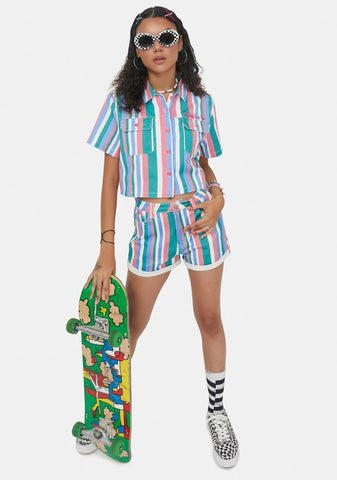 Out Of Bounds Striped Shorts