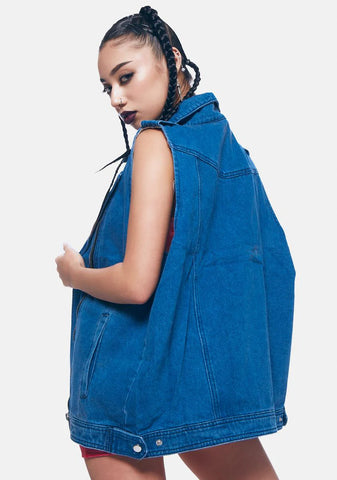 Cut Loose Oversized Denim Vest