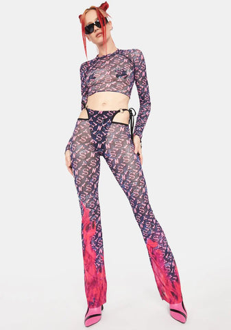 Flame Monogram Thong Pants