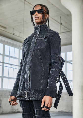 Bassline Washed Denim Zip Up Jacket