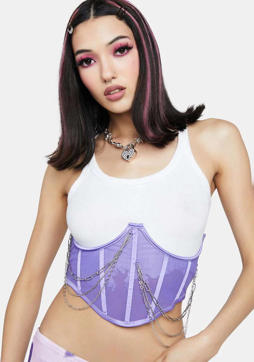 Lavender Renegade Coach Underbust Corset